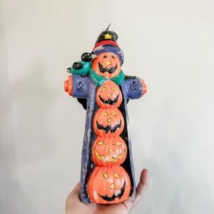 Vintage 11" Halloween‎ Jack-o-lantern Wax Candle New Old Stock READ